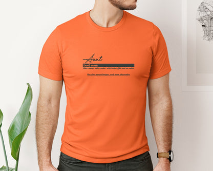 brand:Bella Canvas|color:Orange|Aunt Funny Definition Graphic T-Shirt