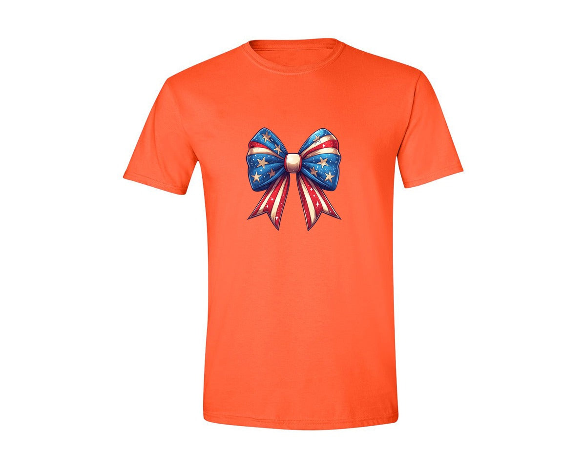brand:Generic|color:Orange|4Th Of July Coquette Memorial Day Graphic T-Shirt