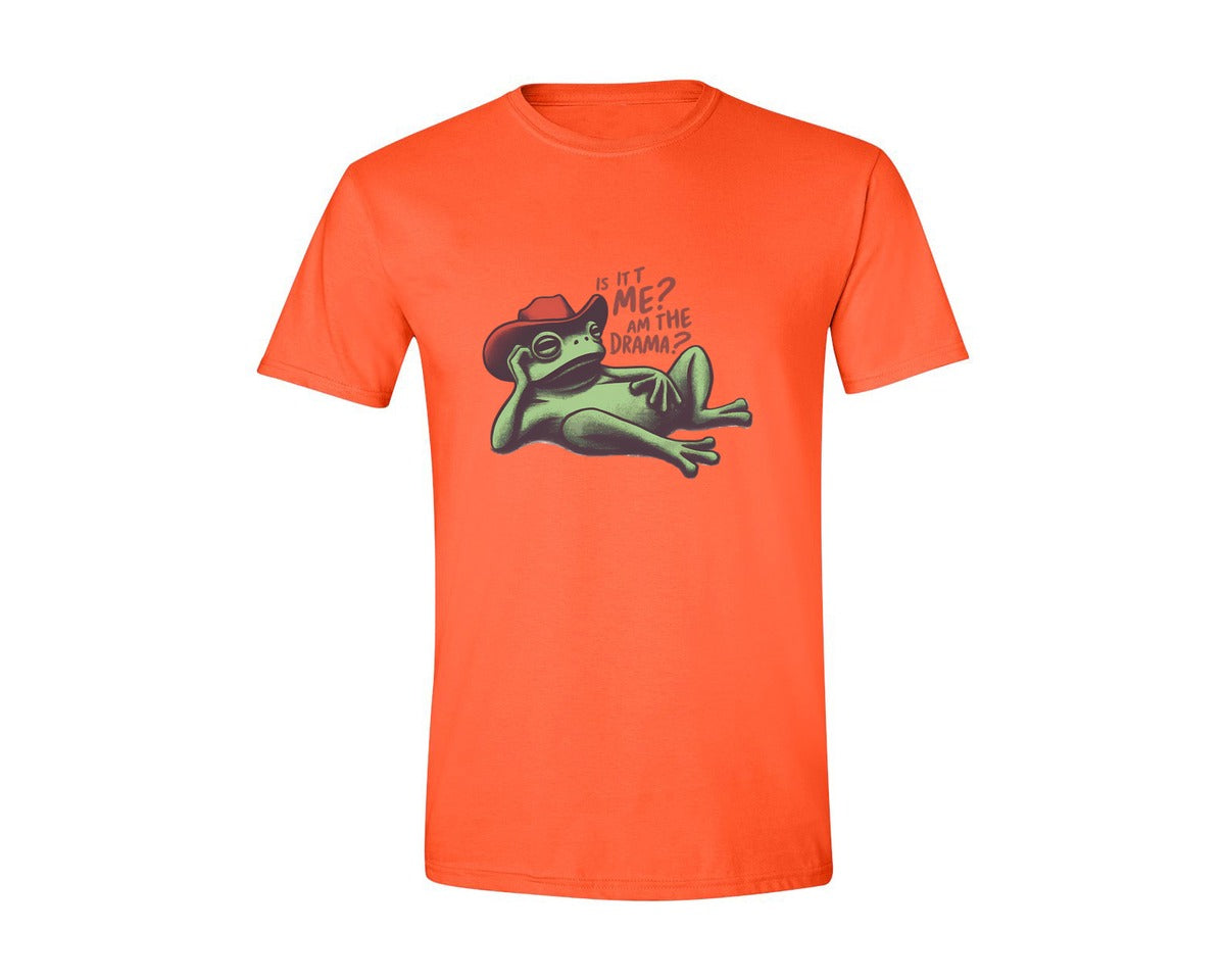 brand:Generic|color:Orange|Drama Frog Funny Cowboy Aesthetic Graphic T-Shirt