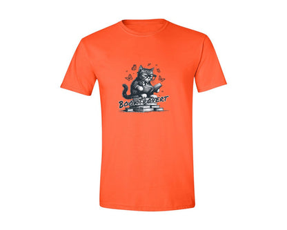 brand:Generic|color:Orange|Book Trovert Reading Cat Shirt Graphic T-Shirt