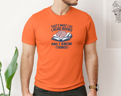 brand:Bella Canvas|color:Orange|Thats What I Do I Read Books Funny 2 Graphic T-Shirt