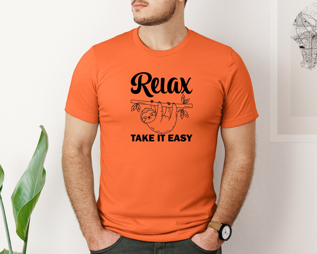 brand:Bella Canvas|color:Orange|Relax Take It Easy T Shirt Graphic T-Shirt