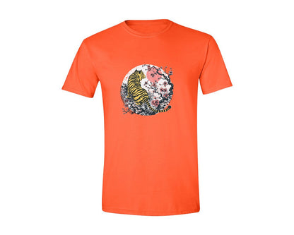 brand:Generic|color:Orange|Retro Japanese Tiger Sakura Shirt Graphic T-Shirt