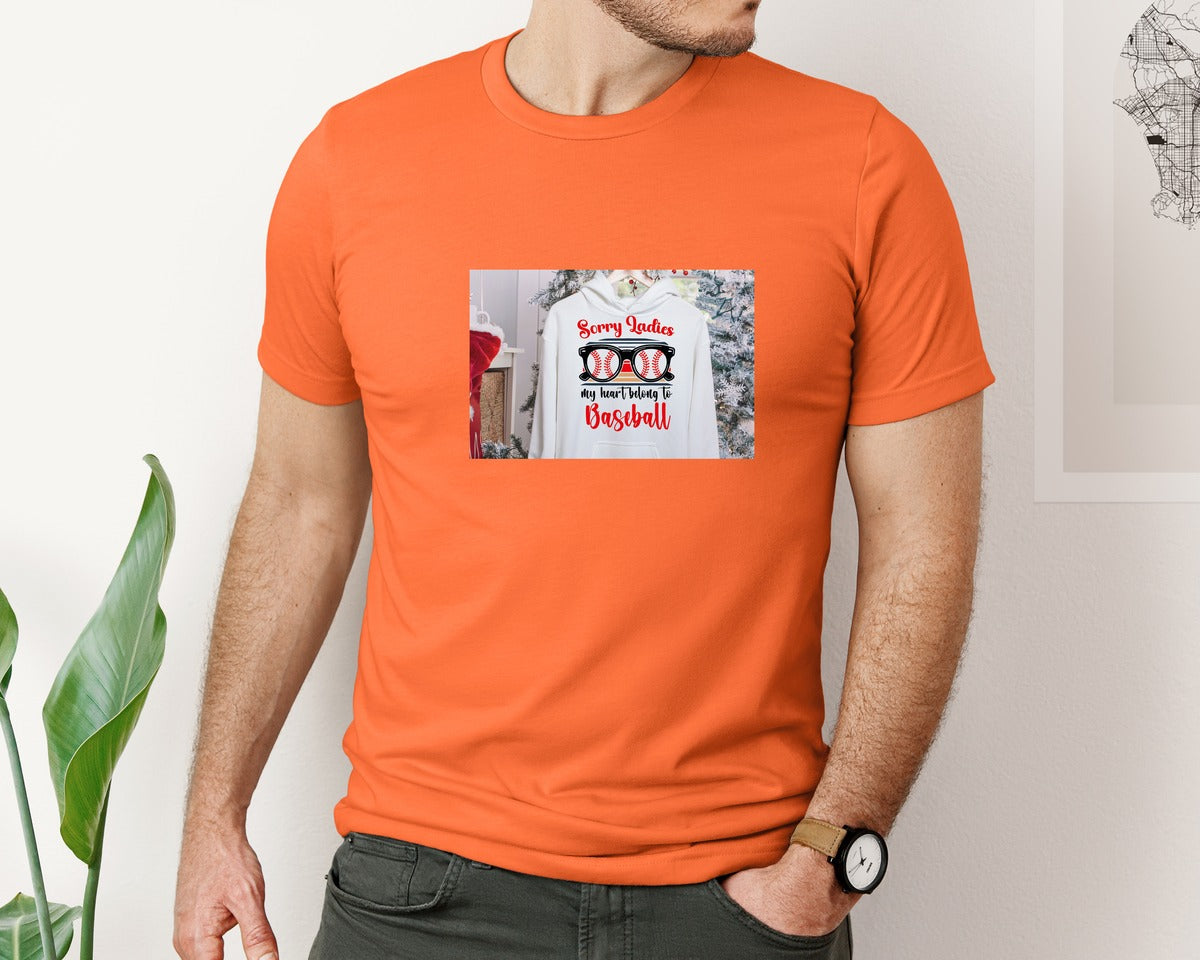 brand:Bella Canvas|color:Orange|Retro Baseball Valentines Day Graphic T-Shirt