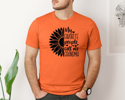 brand:Bella Canvas|color:Orange|Grandma Sunflower Grandma Graphic T-Shirt