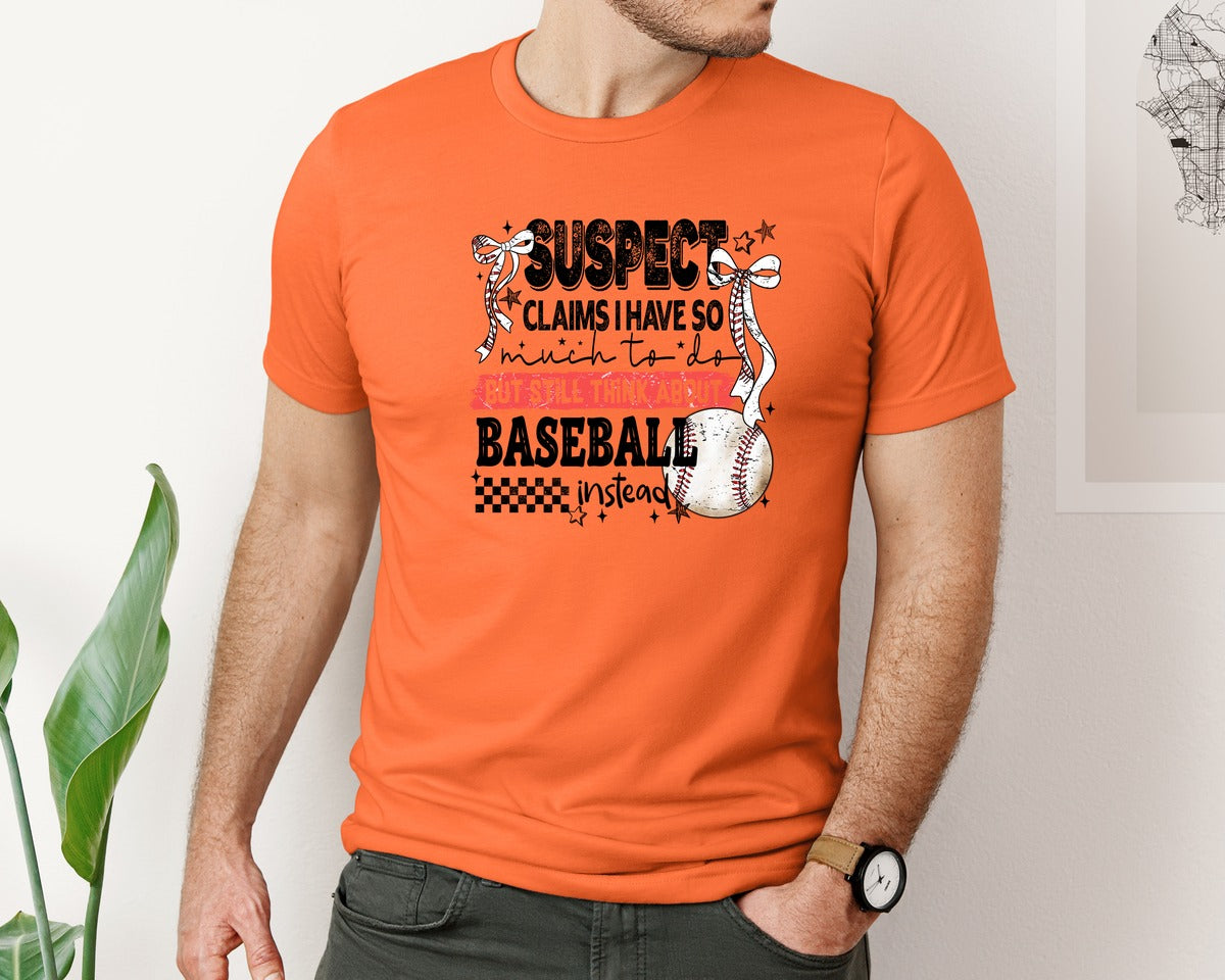 brand:Bella Canvas|color:Orange|Baseball Bow Mom Quote Retro Distressed Graphic T-Shirt