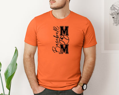 brand:Bella Canvas|color:Orange|Baseball Mom Baseball Mom 2 Graphic T-Shirt
