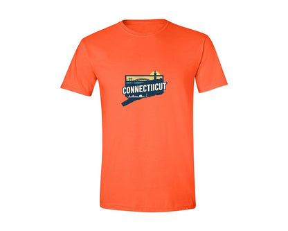 brand:Generic|color:Orange|Connecticut State Map 2 Graphic T-Shirt