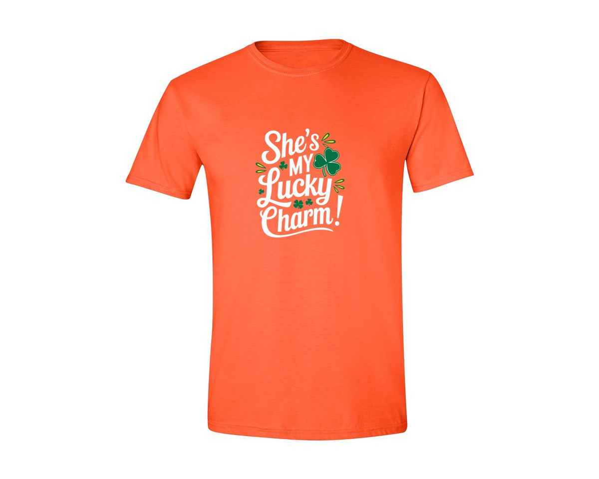 brand:Generic|color:Orange|Shes My Lucky Charm St Patricks Day 2 Graphic T-Shirt