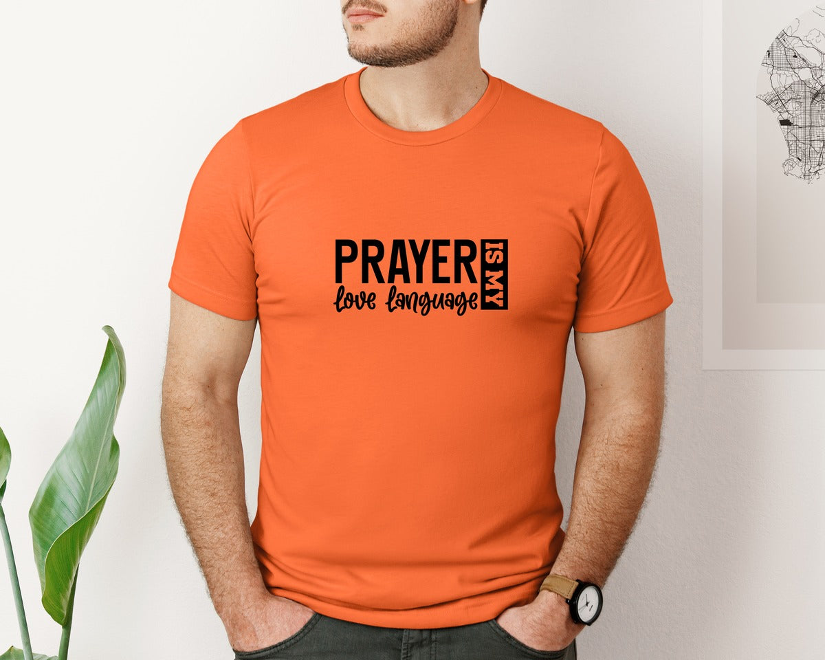 brand:Bella Canvas|color:Orange|Pray With Me Christian Front Back Graphic T-Shirt