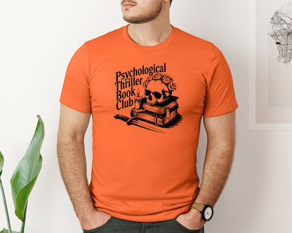 brand:Bella Canvas|color:Orange|Psychological Thriller Book Club T S Graphic T-Shirt