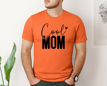 brand:Bella Canvas|color:Orange|Cool Mom Funny Mom Mama Graphic T-Shirt