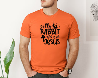 brand:Bella Canvas|color:Orange|Silly Rabbit Easter Is For Jesus Ea Graphic T-Shirt