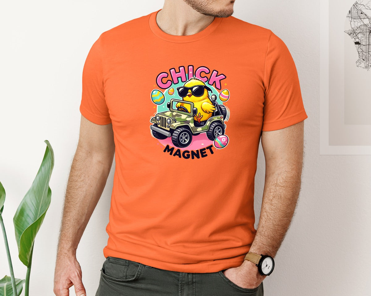 brand:Bella Canvas|color:Orange|Chick Magnet Easter Chick Cool Graphic T-Shirt