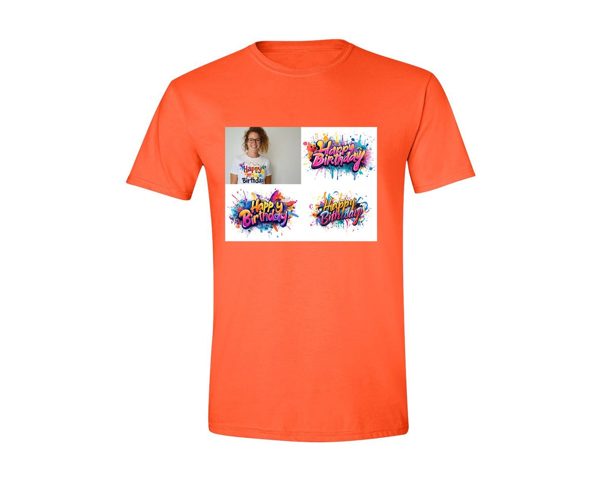 brand:Generic|color:Orange|Happy Birthday T Shirt Design 69 Graphic T-Shirt