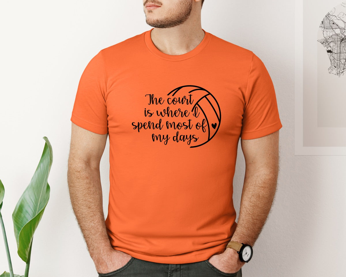brand:Bella Canvas|color:Orange|Volleyball Mom 24 Graphic T-Shirt