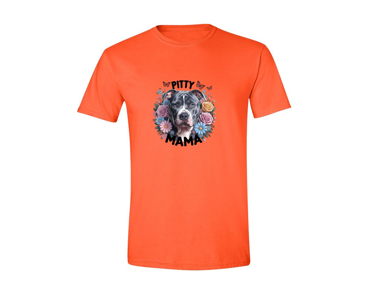 brand:Generic|color:Orange|Pitty Mama Cute Pitbull Dog 2 Graphic T-Shirt