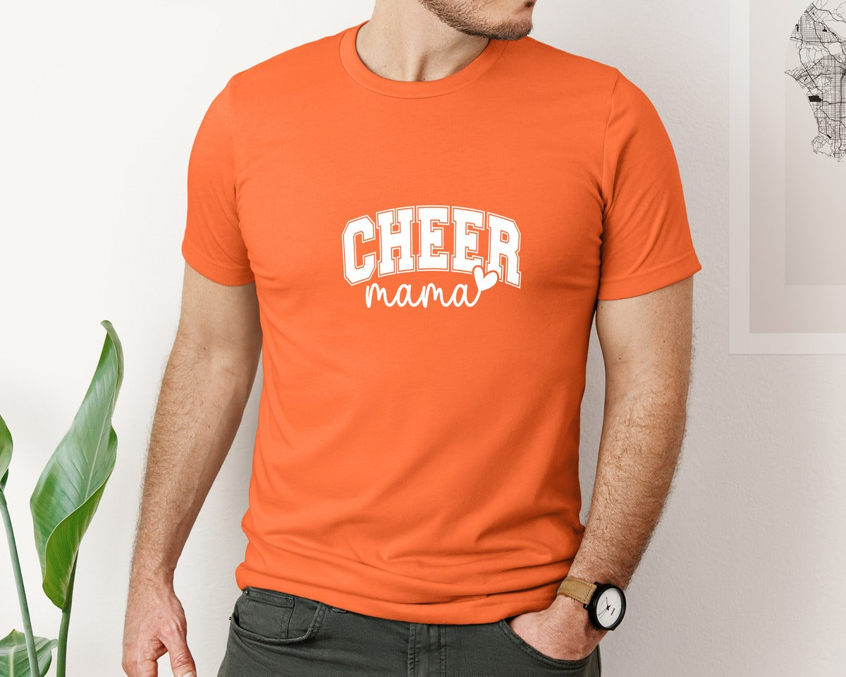 brand:Bella Canvas|color:Orange|Cheer Mama Cheer Mom 2 Graphic T-Shirt