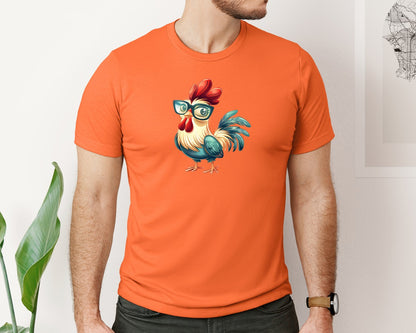 brand:Bella Canvas|color:Orange|Cute Cartoon Rooster Design Graphic T-Shirt