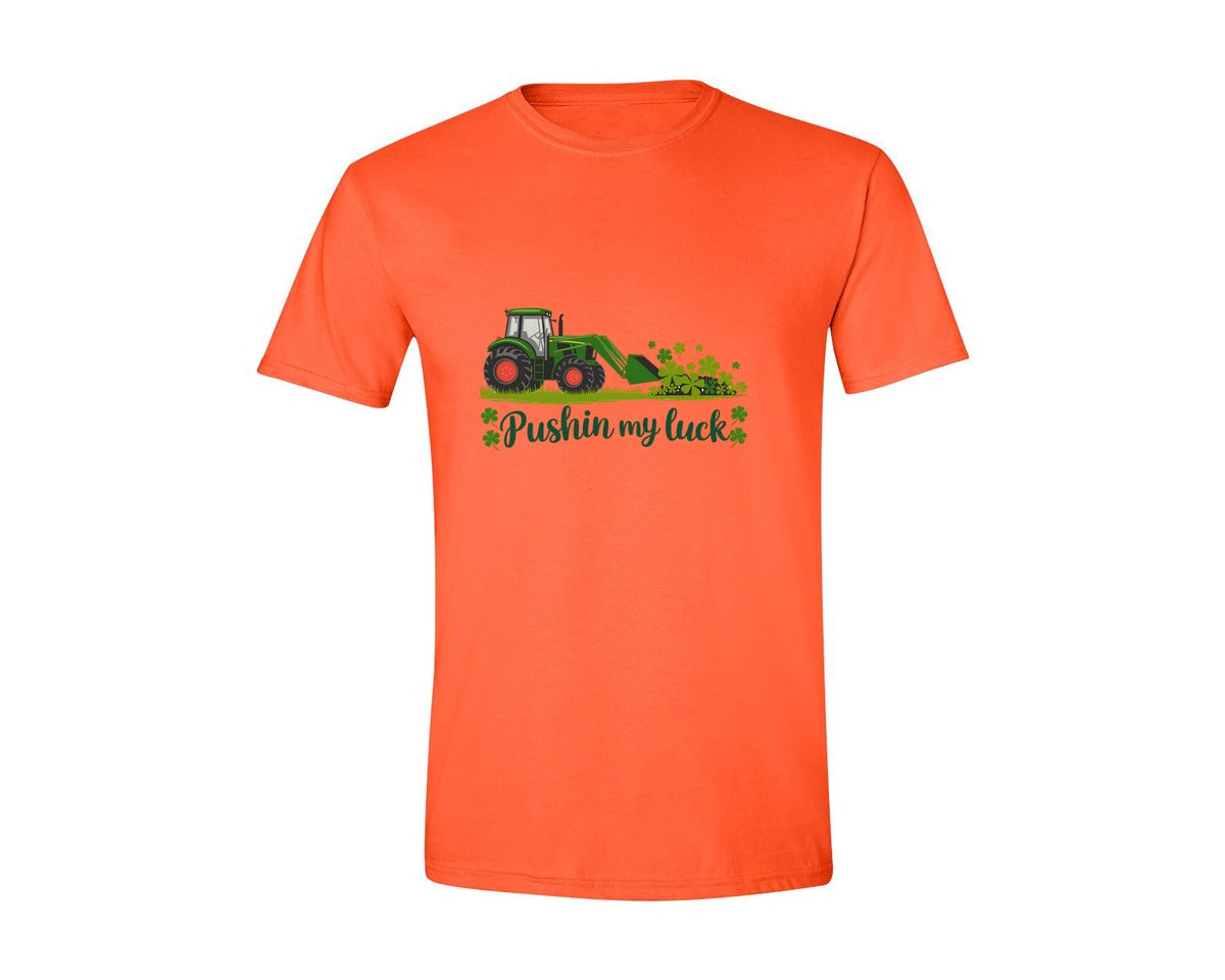 brand:Generic|color:Orange|Pushin My Luck St Patricks Day 3 Graphic T-Shirt