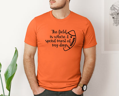 brand:Bella Canvas|color:Orange|Football Mom 103 Graphic T-Shirt