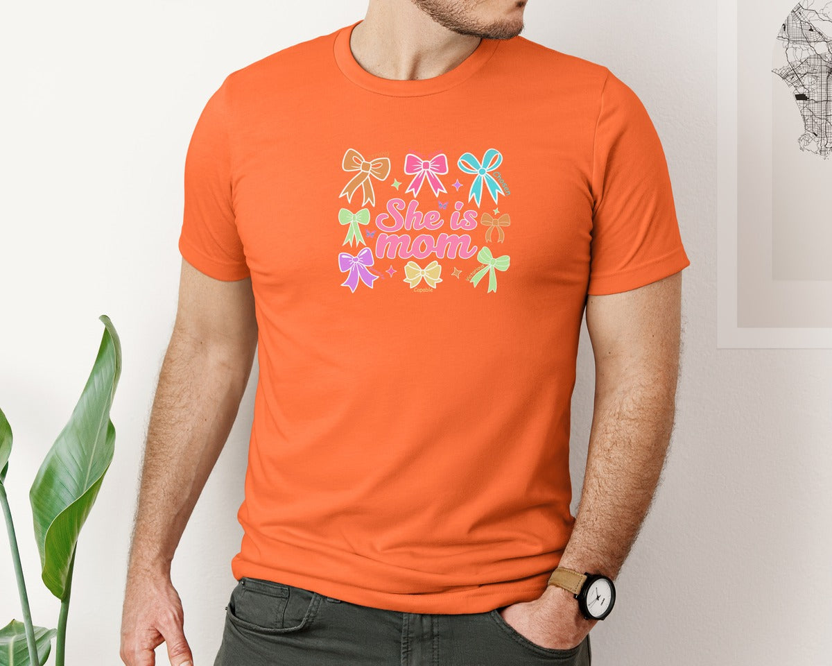 brand:Bella Canvas|color:Orange|Beautiful Strong Chosen She Is Mom Graphic T-Shirt
