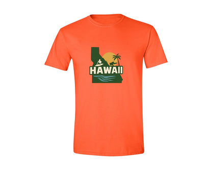 brand:Generic|color:Orange|Hawaii State Map 2 Graphic T-Shirt