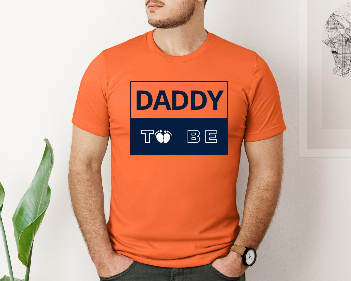 brand:Bella Canvas|color:Orange|Daddy To Be Pregnancy Announcement 2 Graphic T-Shirt
