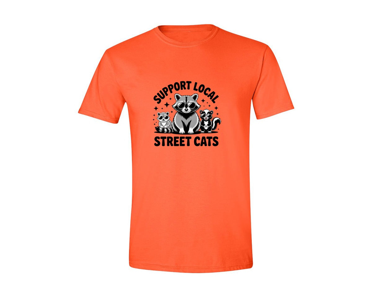 brand:Generic|color:Orange|Support Your Local Street Cats 4 Graphic T-Shirt
