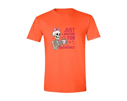 brand:Generic|color:Orange|Just Waiting For Valentines 6 Graphic T-Shirt