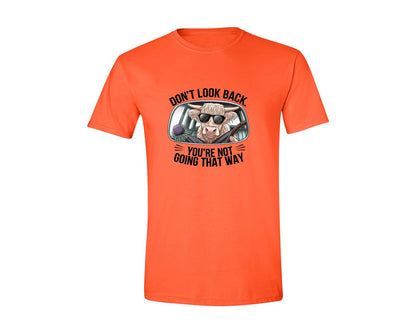 brand:Generic|color:Orange|Dont Look Back Highland Cow 4 Graphic T-Shirt