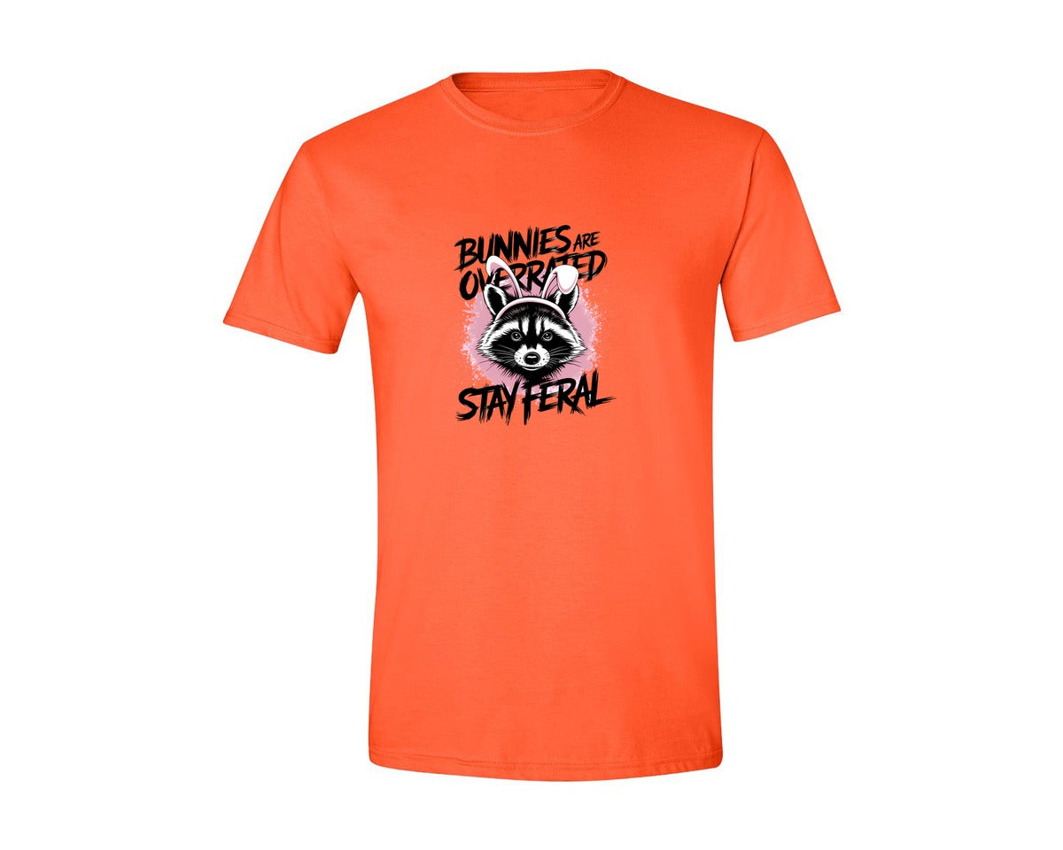 brand:Generic|color:Orange|Bunnies Are Overrated Stay Feral 2 Graphic T-Shirt