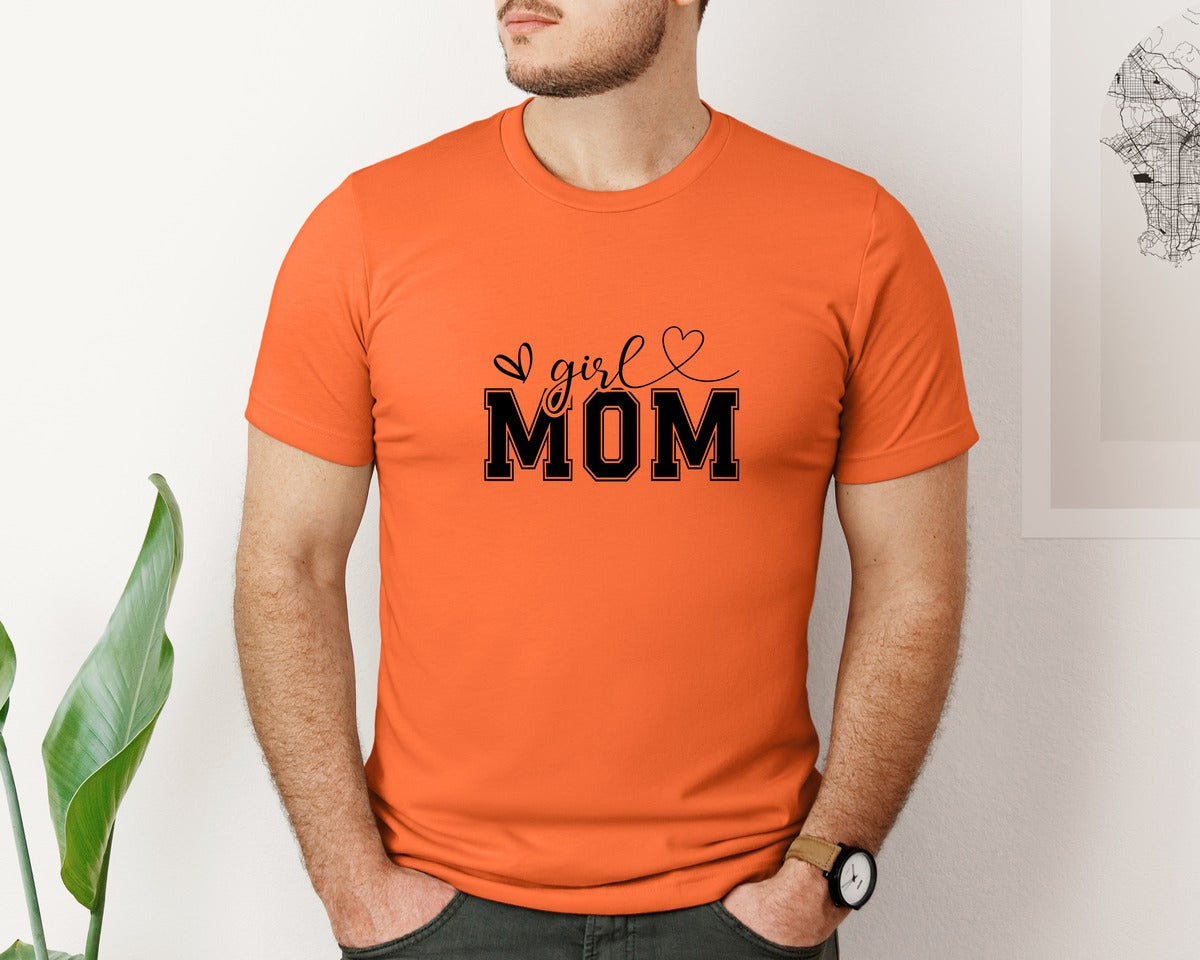 brand:Bella Canvas|color:Orange|Girl Mom Mothers Day Mama Graphic T-Shirt