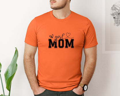 brand:Bella Canvas|color:Orange|Girl Mom Mothers Day Mama Graphic T-Shirt