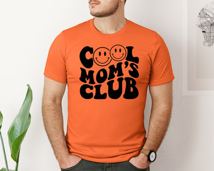 brand:Bella Canvas|color:Orange|Cool Moms Club Wavy 2 Graphic T-Shirt
