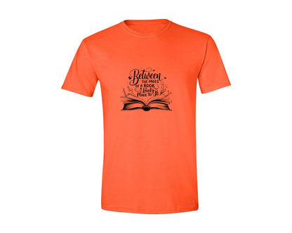 brand:Generic|color:Orange|Between The Pages Of A Book Is A Lovely 24 Graphic T-Shirt