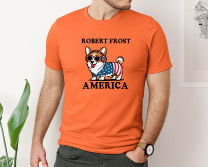 brand:Bella Canvas|color:Orange|Corgi Dog 4Th Of July Graphic T-Shirt