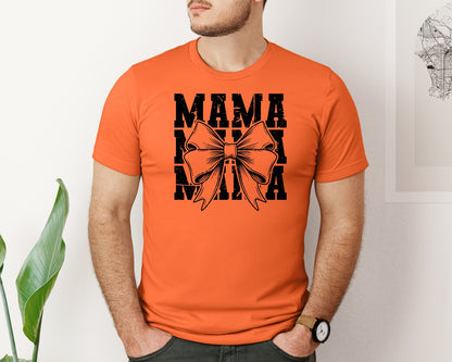 brand:Bella Canvas|color:Orange|Mama Mom Mama Coquette Graphic T-Shirt