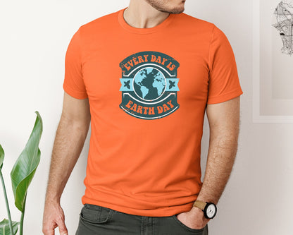 brand:Bella Canvas|color:Orange|Everyday Is Earth Day Graphic T-Shirt