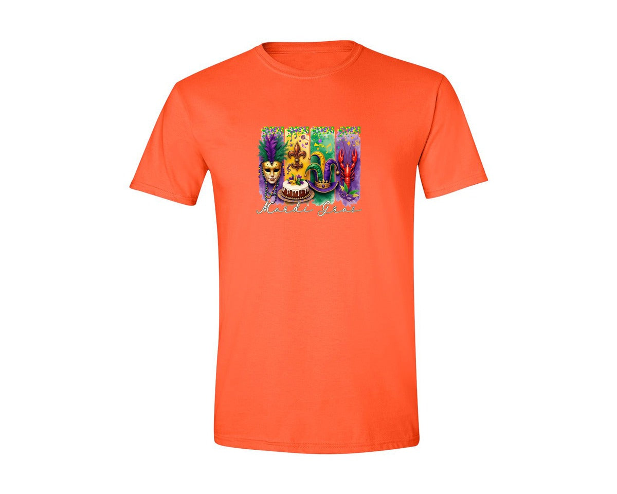 brand:Generic|color:Orange|Mardi Gras Coquette 2 Graphic T-Shirt