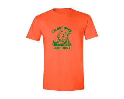 brand:Generic|color:Orange|Im Not Irish Just Lucky Design Graphic T-Shirt