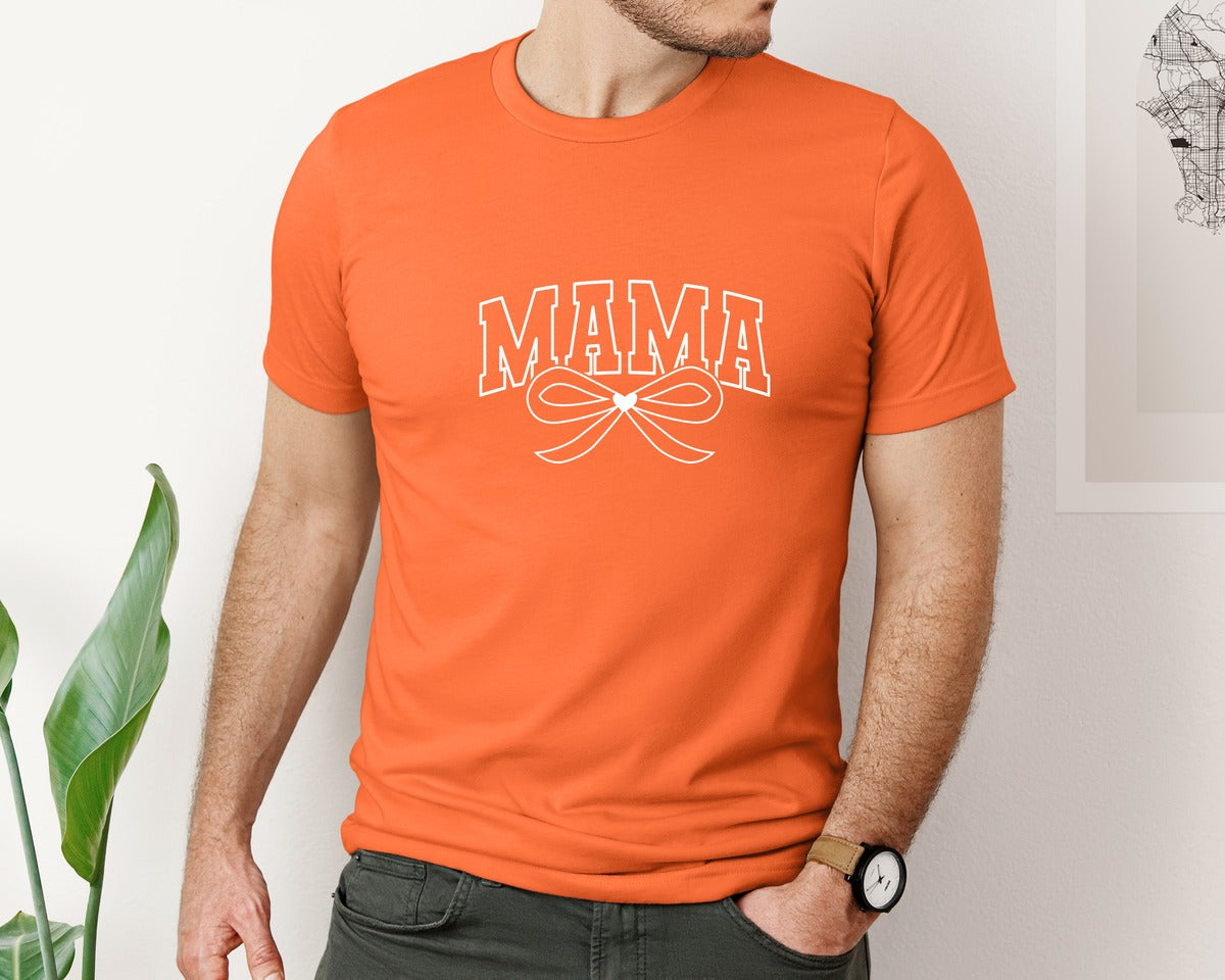 brand:Bella Canvas|color:Orange|Mama Lightning Bolt Mama 7 Graphic T-Shirt