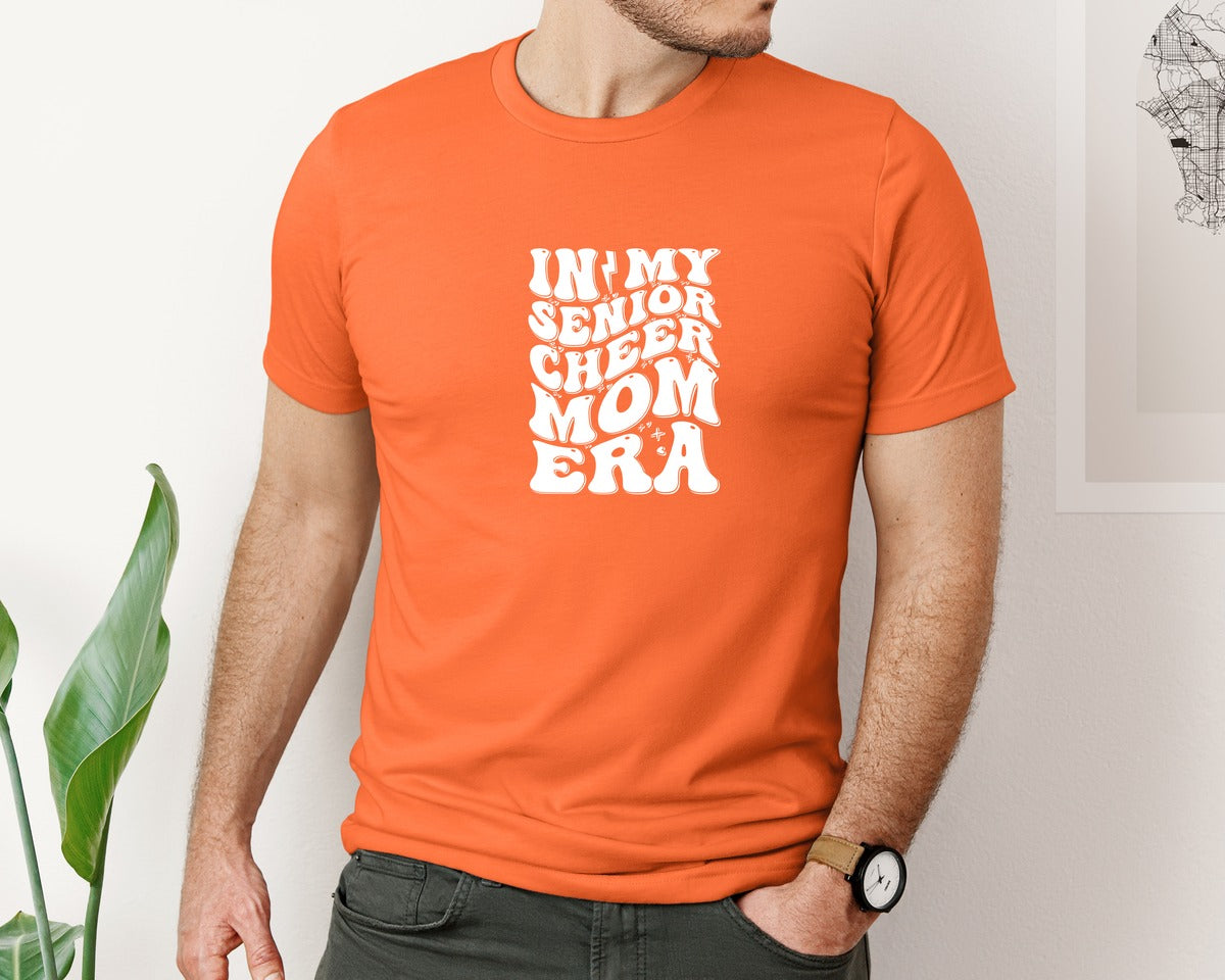 brand:Bella Canvas|color:Orange|In My Senior Cheer Mom Era 2 Graphic T-Shirt