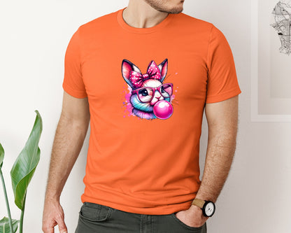 brand:Bella Canvas|color:Orange|Hipster Bunny T Shirt Design Graphic T-Shirt