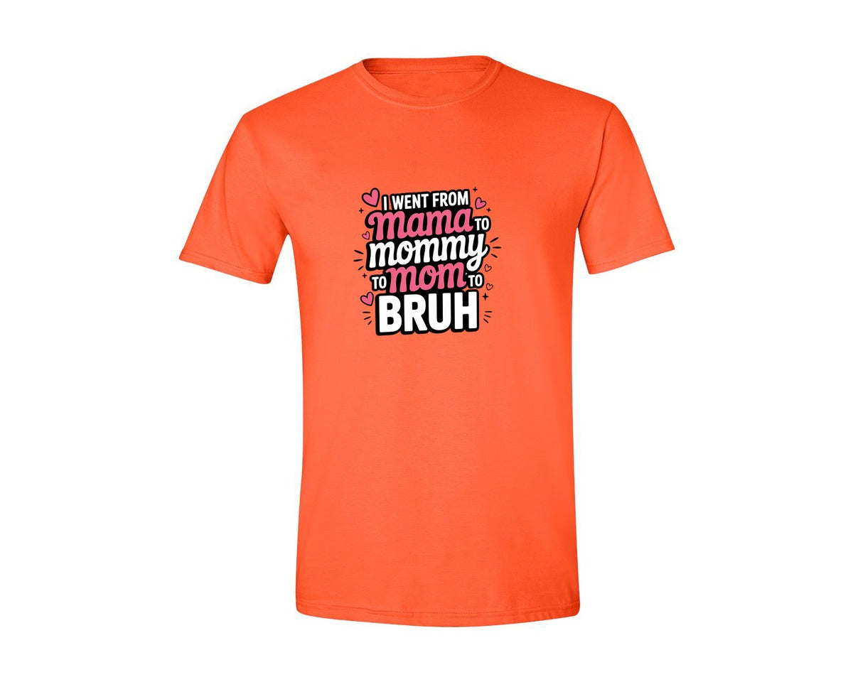 brand:Generic|color:Orange|Mama Mommy Mom Bruh Funny Mom Quote Graphic T-Shirt