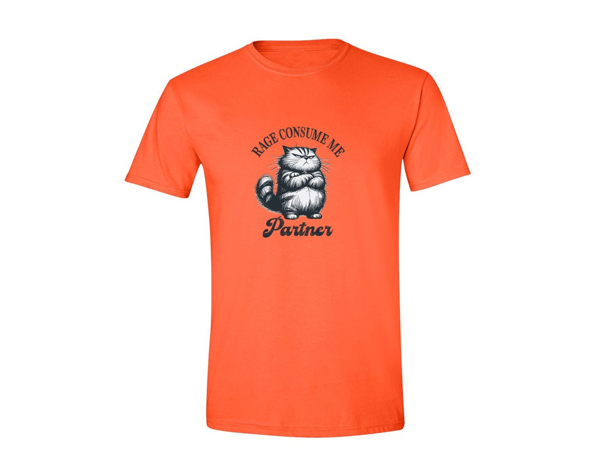 brand:Generic|color:Orange|Cat Rage Consume Me Partner Shirt Graphic T-Shirt