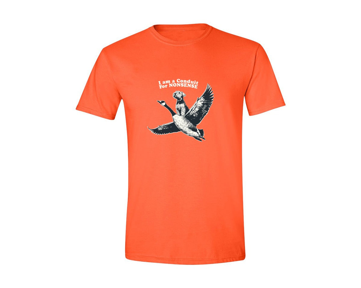 brand:Generic|color:Orange|Conduit For Nonsense Terrier On Goose Graphic T-Shirt