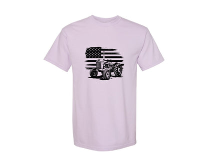 brand:Comfort Colors|color:Orchid|Tractor Flag Vector T Shirt Design Graphic T-Shirt