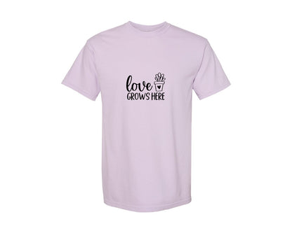 brand:Comfort Colors|color:Orchid|Love Grows Here 133 Graphic T-Shirt