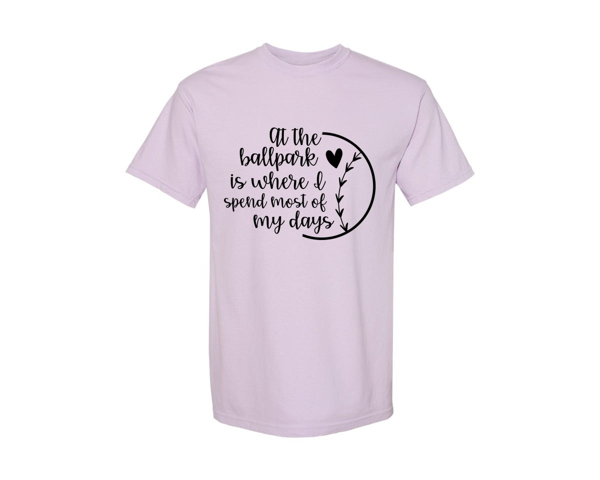 brand:Comfort Colors|color:Orchid|Baseball Mom Softball Mom 2 Graphic T-Shirt